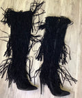 Black Fringe Boots