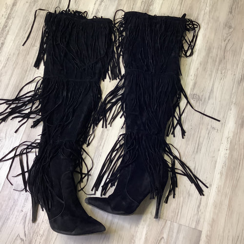 Black Fringe Boots